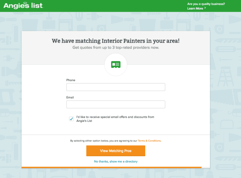 Angie's list will match you with three local house painters to choose from.