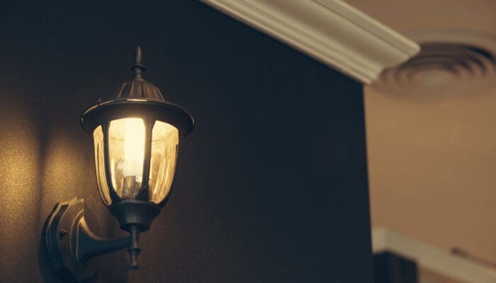 A sconce used to create curb appeal.