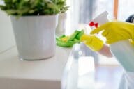 Cleaning is part of a home prep plan.