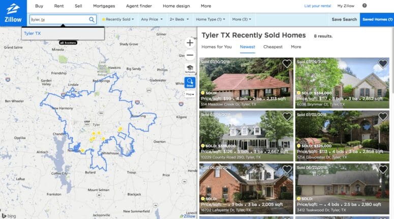 local real estate market comps search