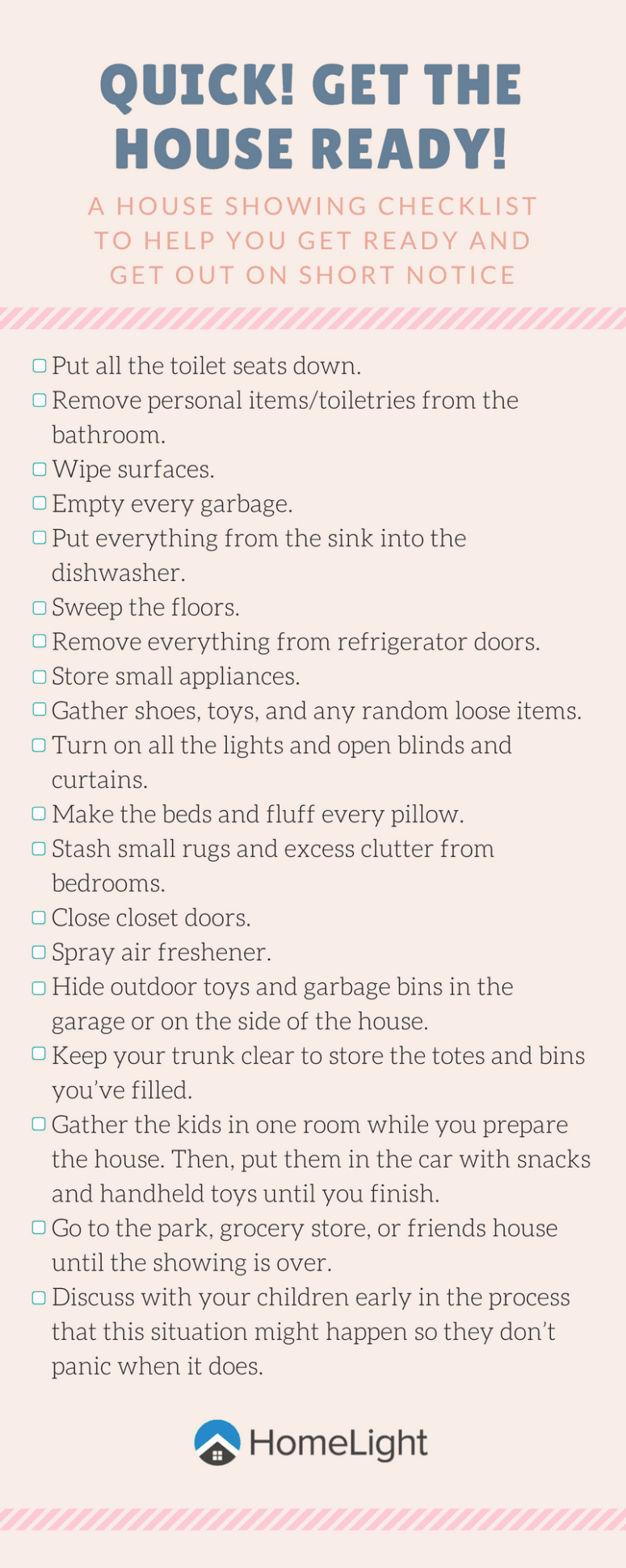 checklist for staging home with kids