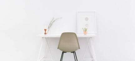 Desk and chairs used to help stage a house with no furniture.