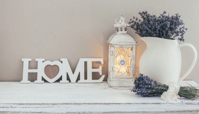 Vignettes in a house that has been staged.