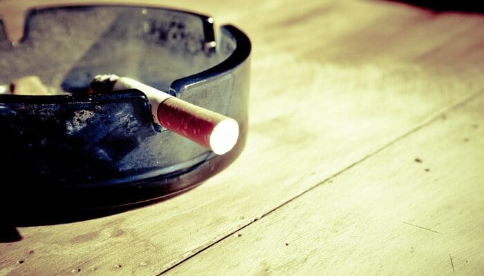 A cigarette in a home that will be appraised.