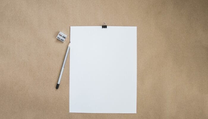 A blank paper that will become a home inspection form.