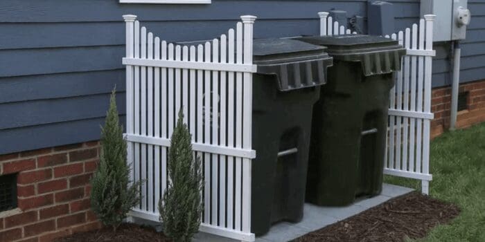 how to hide garbage cans outside- enclosure