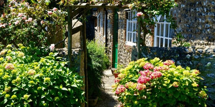 how to hide garbage cans outside - plants