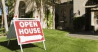An open house sign.