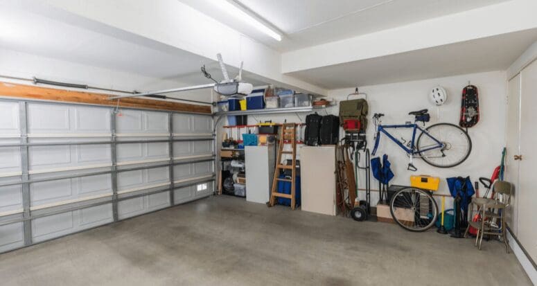 A garage with diy updates.