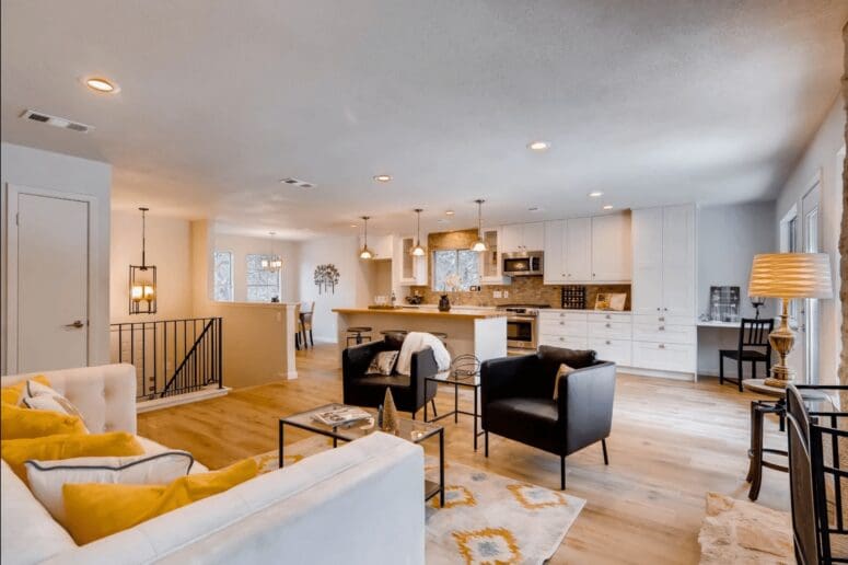 A room in a split level layout home.