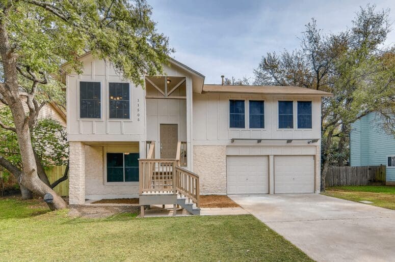A split level layout home.