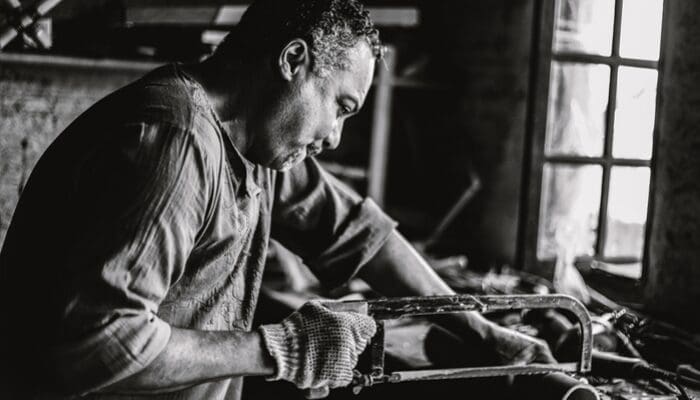 A contractor that is working on a home.