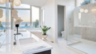 A water closet in a bathroom.