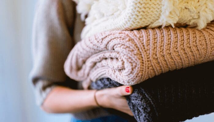 A blanket that is part of hygge style.