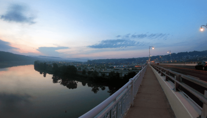 A bridge in Pittsburgh near a house you can buy.