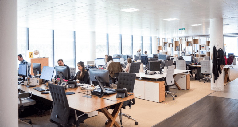 An office used by a real estate team.