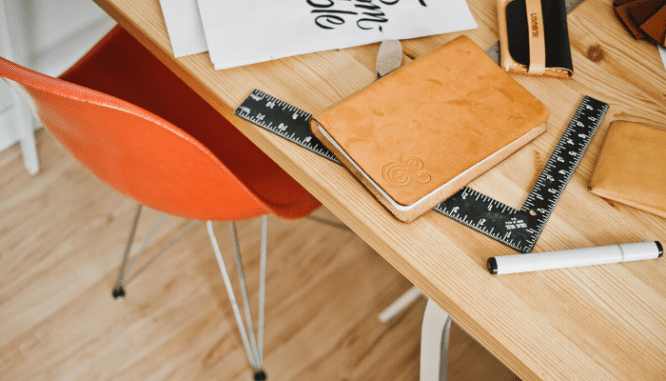 An office in a guest house.