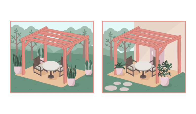 Pergolas used to increase front porch curb appeal.