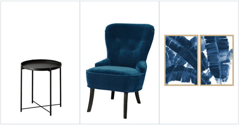 Decorative items used in ikea staging.