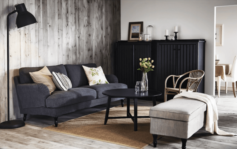 A room staged with IKEA products.