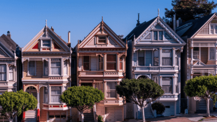 A row of townhouses that could be sold with power of attorney.