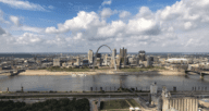An aerial view of St. Louis where you can buy a house.