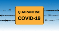 Covid-19 quarantine sign impacting real estate.