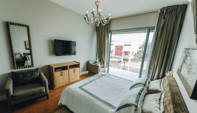 A room in a home that has been repaired and maintained.