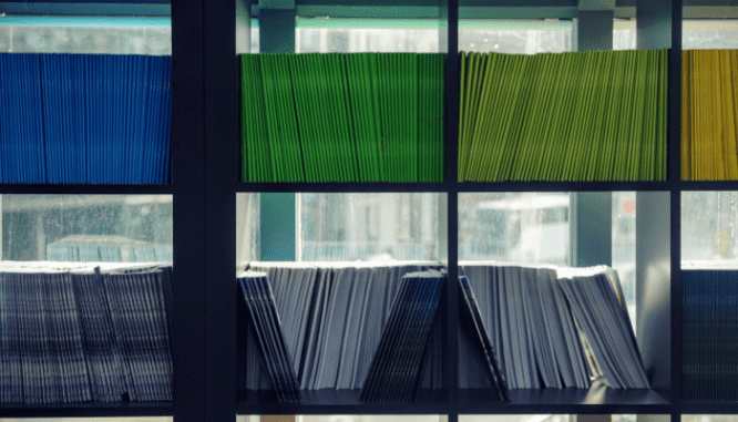 Binders of different home loans.