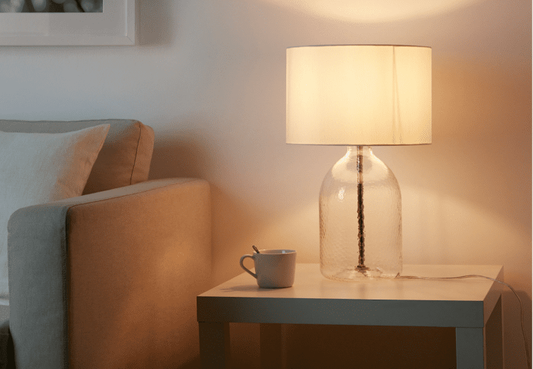 A lamp used in ikea staging.