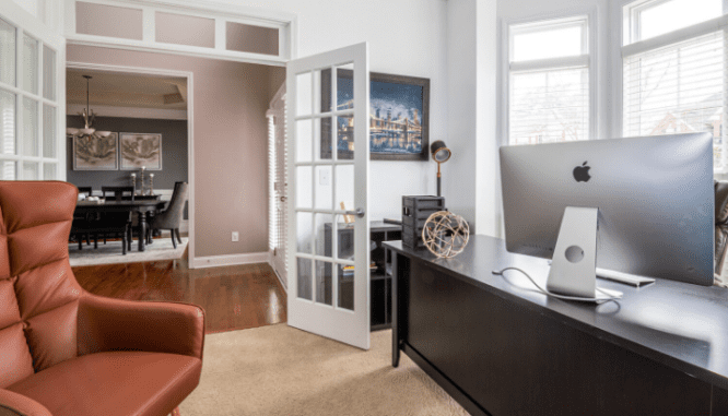 An office that was remodeled.