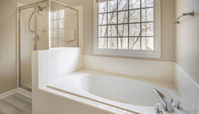 A bathroom inspected during the final walkthrough.