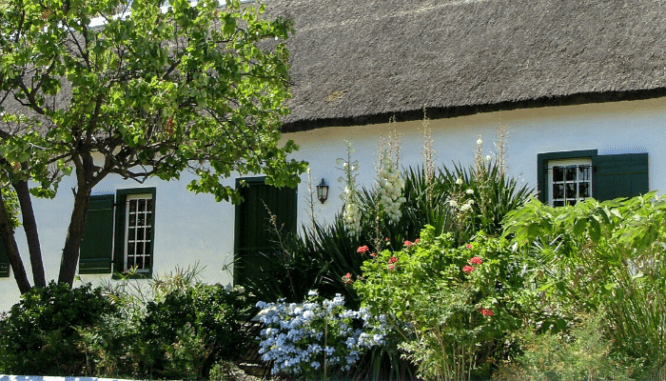 A landscaped bungalow house that has curb appeal.