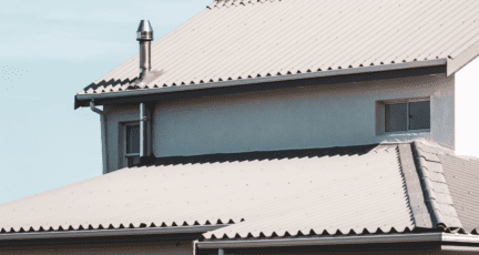 The outside roof view of an attic which has been finished.