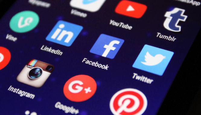 A close up view of social media buttons on a phone screen, something you can use to get more house showings.