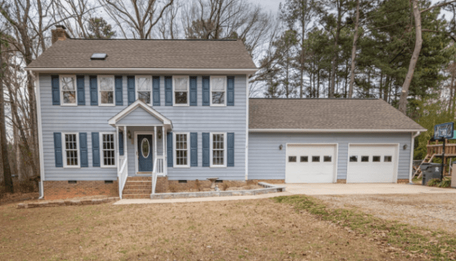 A house with a roof that has been replaced.
