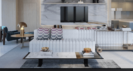 A photo representing current home design trends inside a house