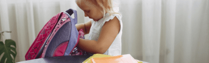 An image of a student returning to school