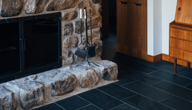 A fireplace that has been maintained each month.