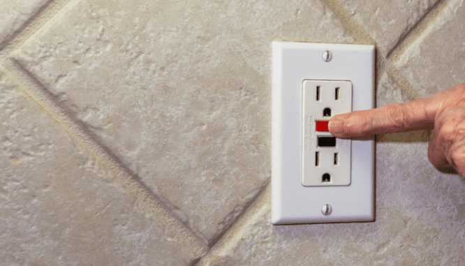 An outlet that was replaced in a home.