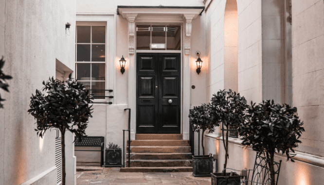 A grand entrance of a home with increased value.