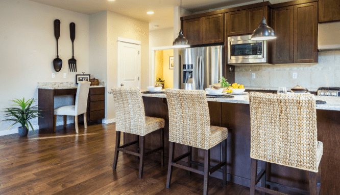 A house that has been staged in order to sell.