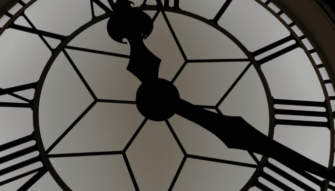 A clock used to represent the timing of a perfect home renovation.