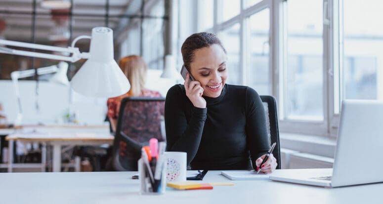 A real estate ISA answering the phone.