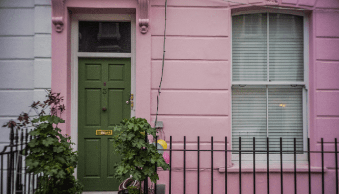 A door of a house you can buy.