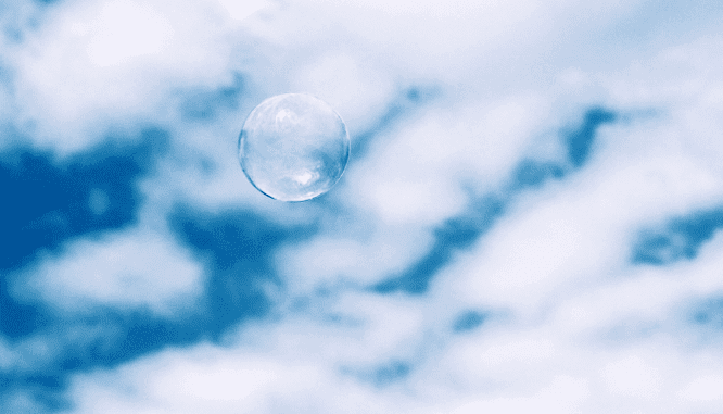 A bubble representing a housing market bubble.