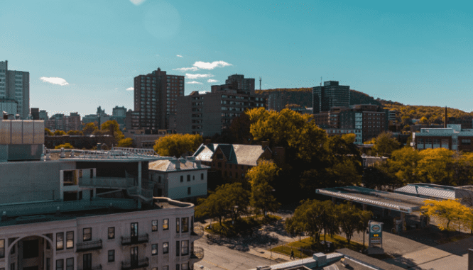 A view of Crystal City, Arlington where you can buy a house.