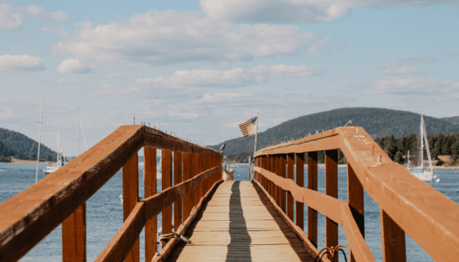A bridge in Portland, where you can buy a house.