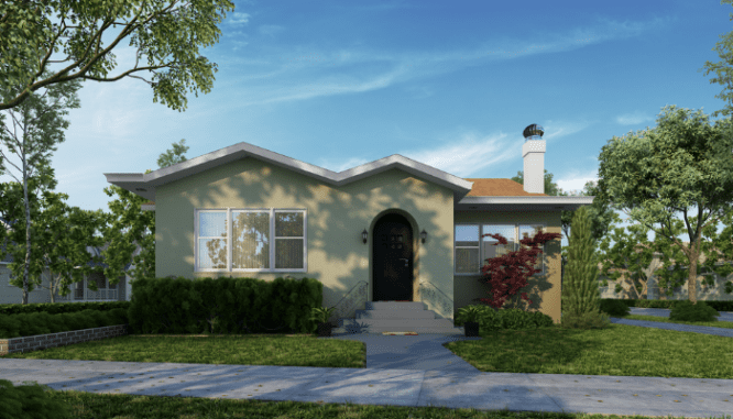 A house before adding a second story.