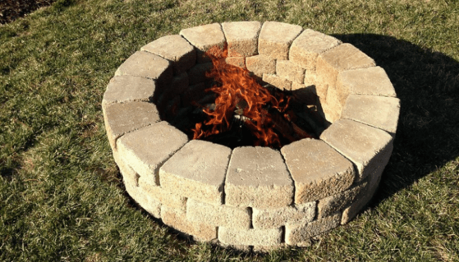A fire pit that was a diy home improvement idea.